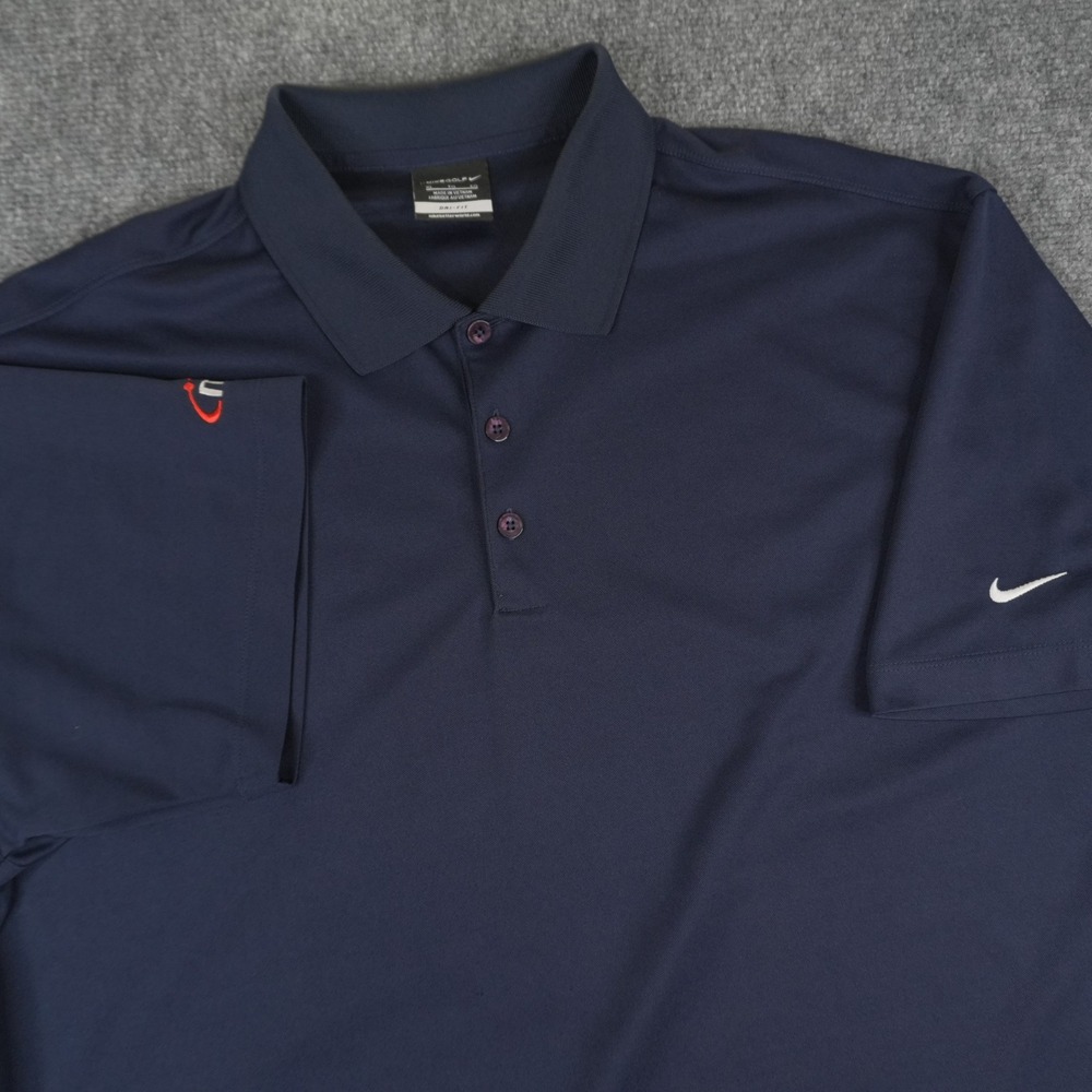 Nike Golf Polo Shirt Mens XL Navy Blue Dri-FIT Short Sleeve Marel Logo